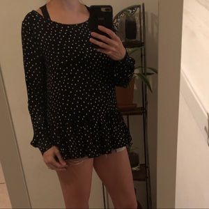 Polk a dot ruffle top